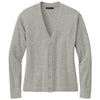 Brooks Brothers Women's Light Shadow Grey Heather Cotton Stretch Cardigan Sweater