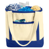 Port Authority Natural/True Royal Medium Cotton Canvas Boat Tote