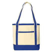 Port Authority Natural/True Royal Medium Cotton Canvas Tote