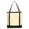 Port Authority Natural/Black Large Cotton Canvas Boat Tote