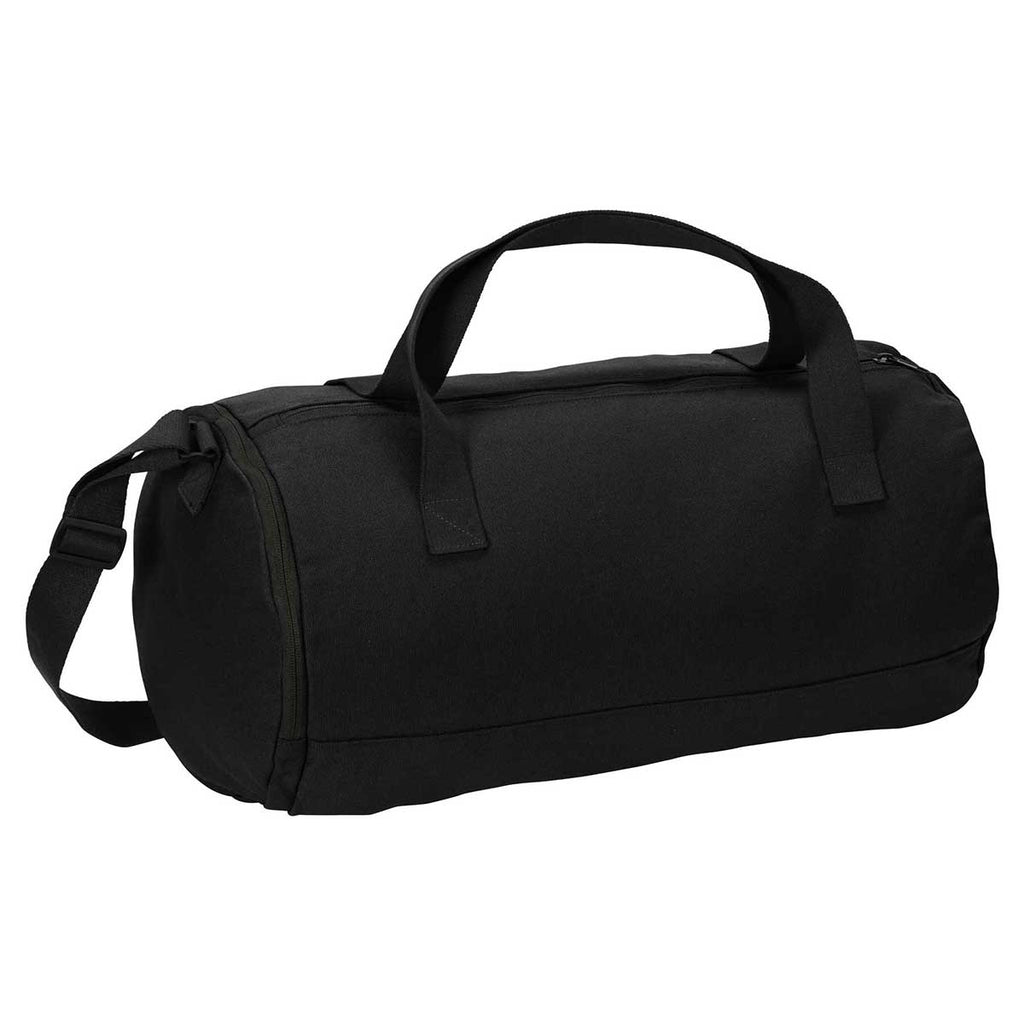 Port Authority Black Cotton Barrel Duffel