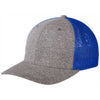 Port Authority True Royal/Grey Heather Flexfit Melange Trucker Mesh Back Cap