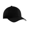 Port Authority Black Flexfit Cotton Twill Cap