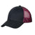 Port Authority Black/ Shock Pink Double Mesh Snapback Sandwich Bill Cap