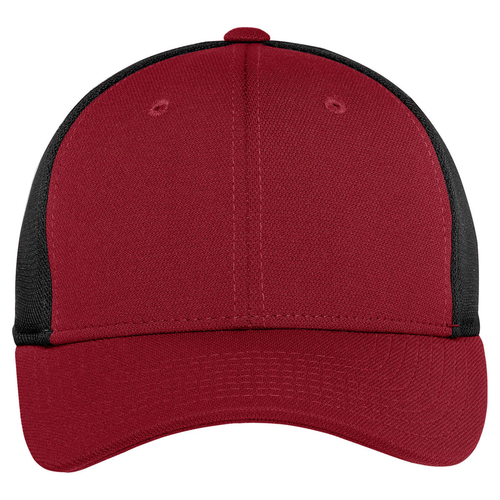 Port Authority True Red/Black Pique Mesh Cap