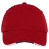 Port Authority Red/Classic Navy/White Sandwich Bill Cap with Striped Closure