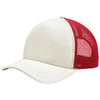 Port Authority Ivory/Red 5-Panel Twill Foam Trucker Cap