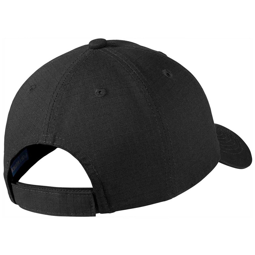 Port Authority Black Ripstop Cap