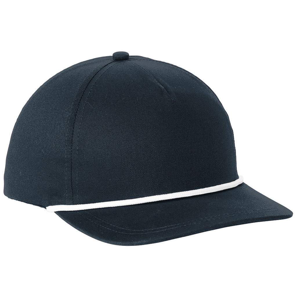 Port Authority Navy/ White Snapback Five-Panel Rope Cap