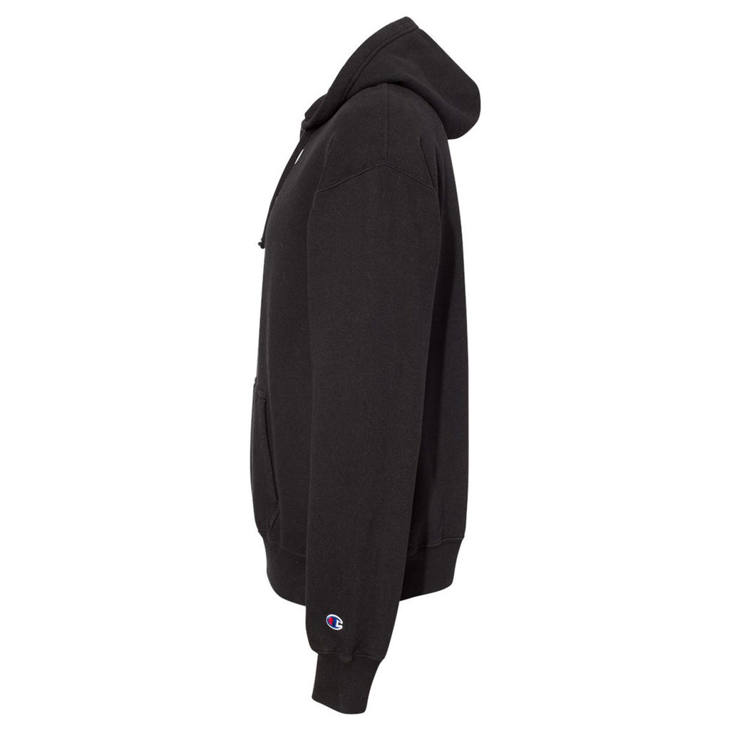 Champion Men's Black Garment Dyed Hooded Sweatshirt