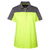 Core 365 Women's Safety Yellow/Carbon Balance Colorblock Performance Pique Polo