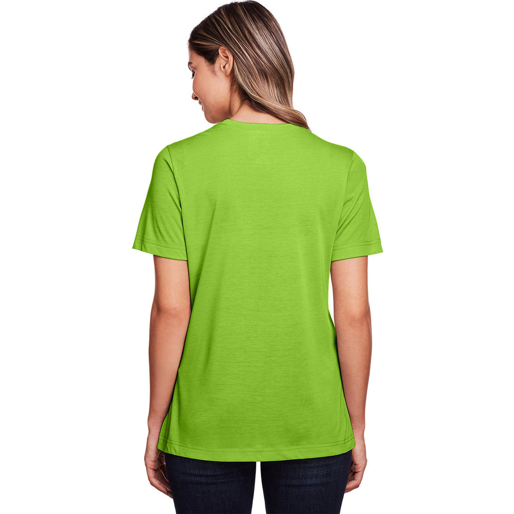 Core 365 Women's Acid Green Fusion ChromaSoft Performance T-Shirt