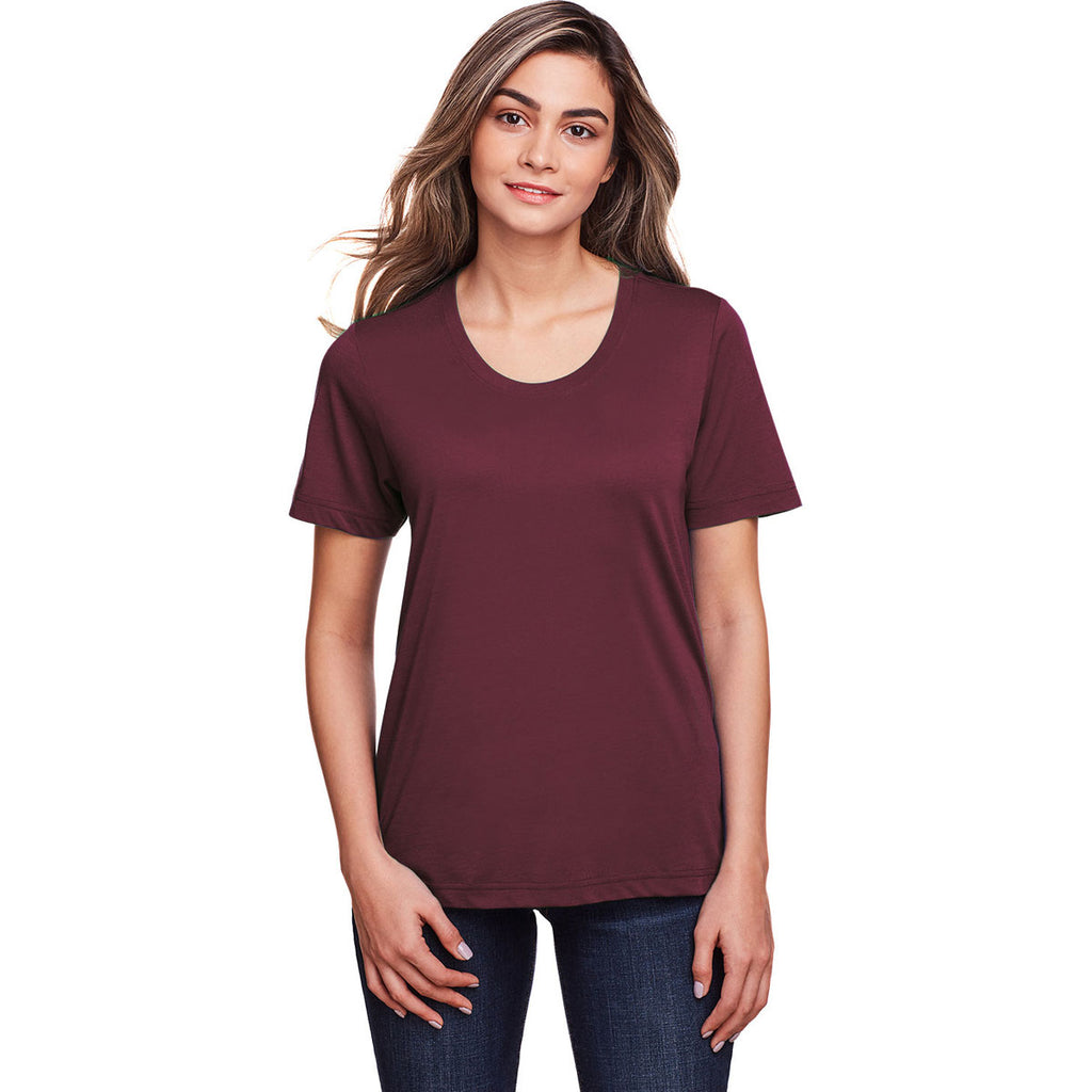 Core 365 Women's Burgundy Fusion ChromaSoft Performance T-Shirt