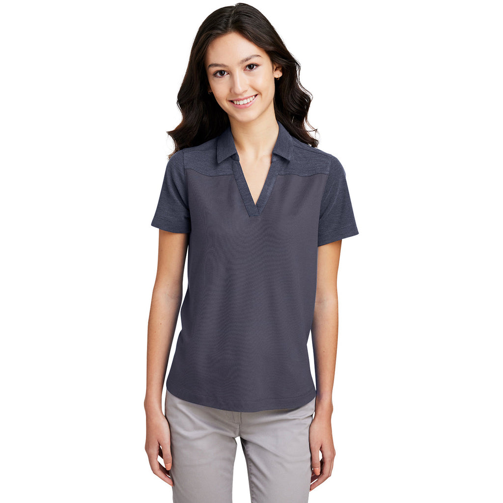 Core 365 Women's Classic Navy/Classic Navy Heather Fusion ChromaSoft Colorblock Polo