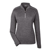 Core 365 Women's Carbon Heather/Black Kinetic Performance Quarter Zip