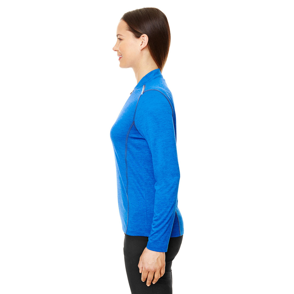 Core 365 Women's True Royal Heather/Carbon Kinetic Performance Quarter Zip