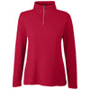 Core 365 Women's Classic Red Fusion ChromaSoft Pique Quarter-Zip