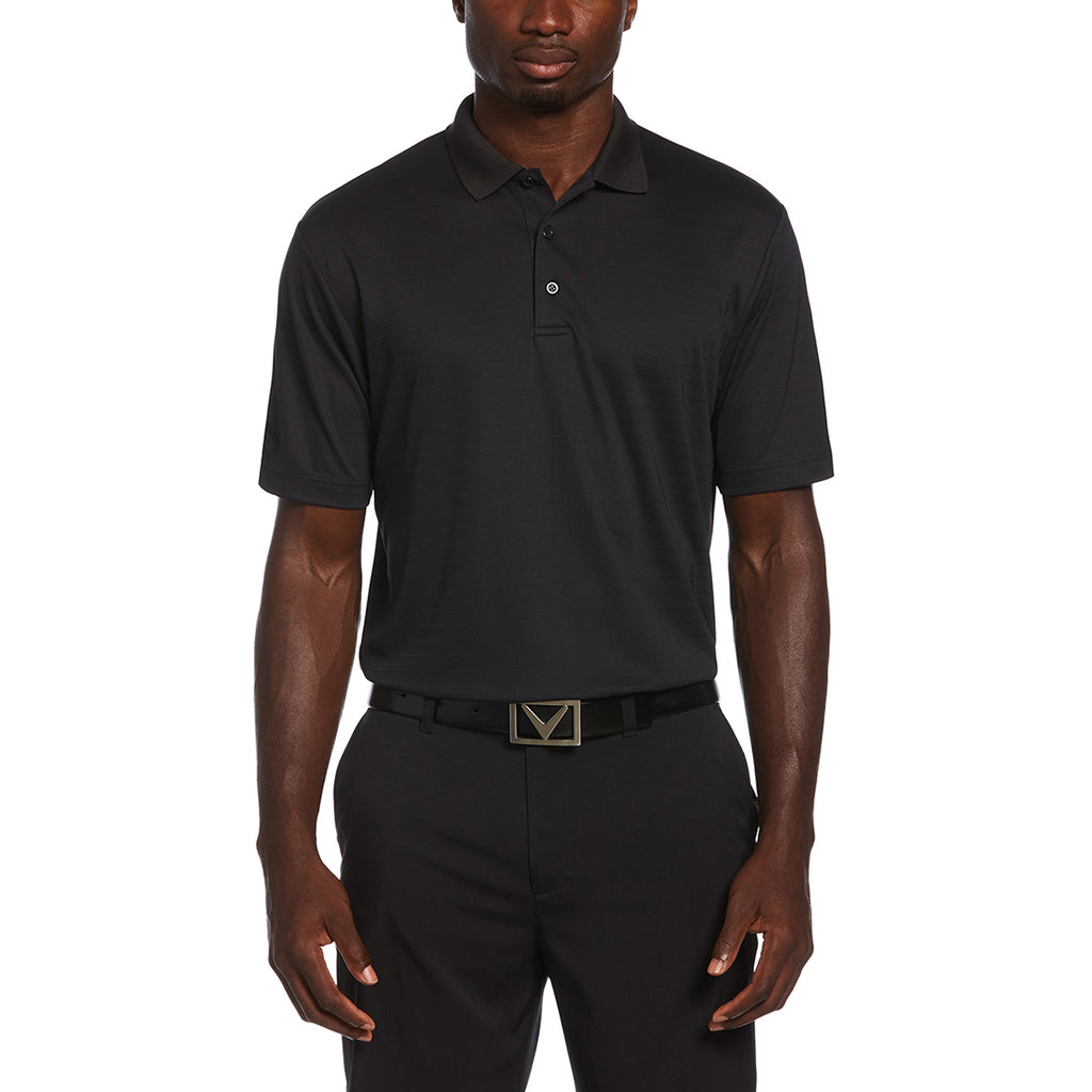 Callaway Men's Black Eco Horizontal Textured Polo