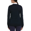 Callaway Women's Navy Blue Merino Wool Blend V-Neck Sweater