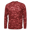 BAW Men's Maroon Xtreme Tek Digital Camo Long Sleeve Shirt