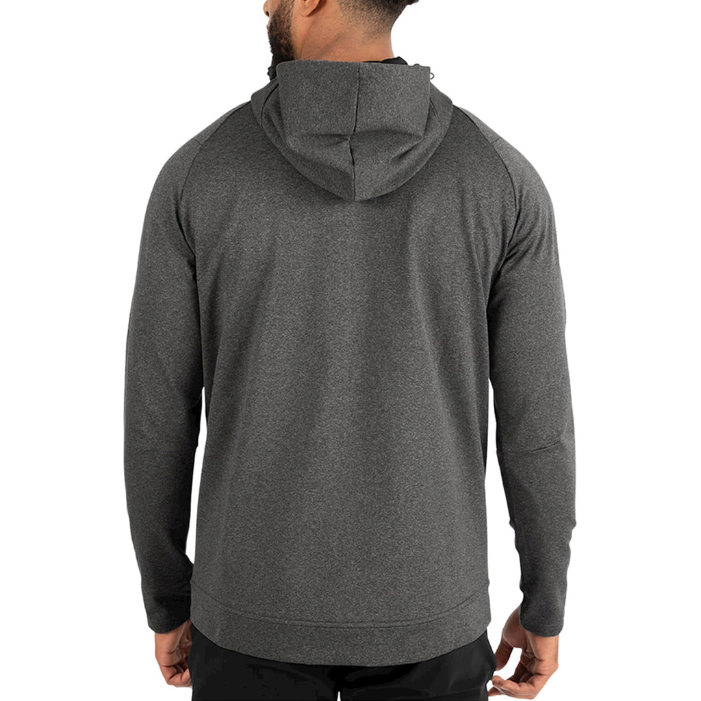 UNRL Unisex Heather Charcoal Cross-Up Hoodie