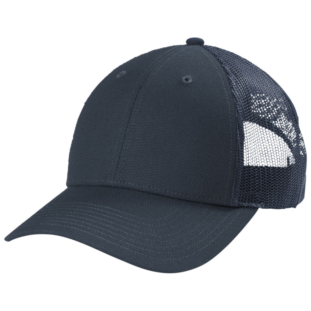 CornerStone Navy Blue Canvas Mesh Back Cap