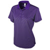 BAW Women's Purple/Charcoal Mini Stripe Spandex Cool Tek Polo