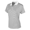 BAW Women's White/Charcoal Mini Stripe Spandex Cool Tek Polo