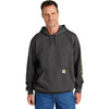 Carhartt Men's Carbon Heather Midweight Hooded Logo Sweatshirt