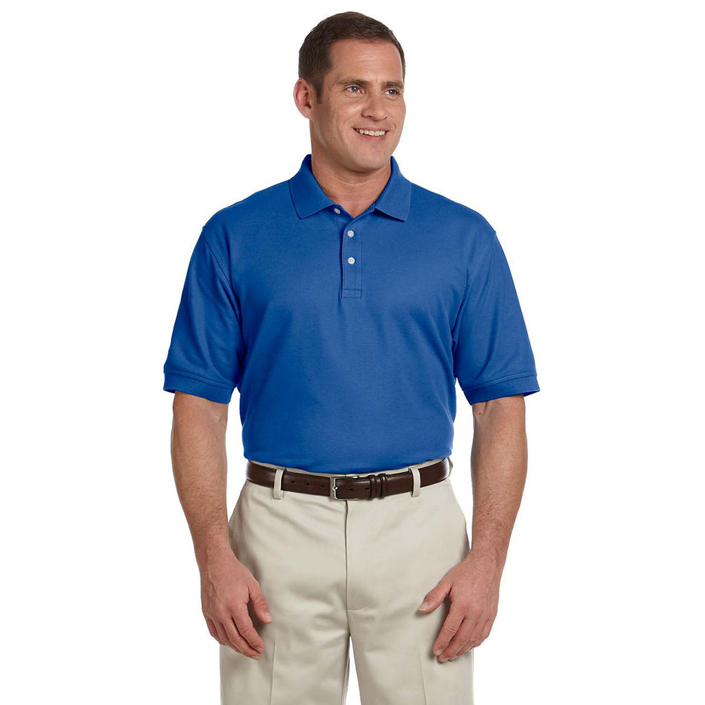 Devon & Jones Men's True Royal Pima Pique Short-Sleeve Polo