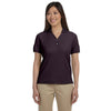 Devon & Jones Women's Espresso Pima Pique Short-Sleeve Y-Collar Polo