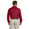 Devon & Jones Men's Burgundy Pima Pique Long-Sleeve Polo