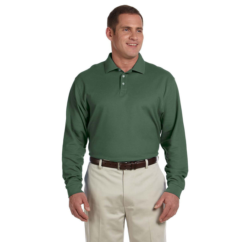 Devon & Jones Men's Dill Pima Pique Long-Sleeve Polo