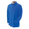 Devon & Jones Men's French Blue Pima Pique Long-Sleeve Polo