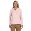 Devon & Jones Women's Pink Pima Pique Long-Sleeve Polo