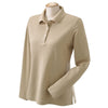 Devon & Jones Women's Stone Pima Pique Long-Sleeve Polo