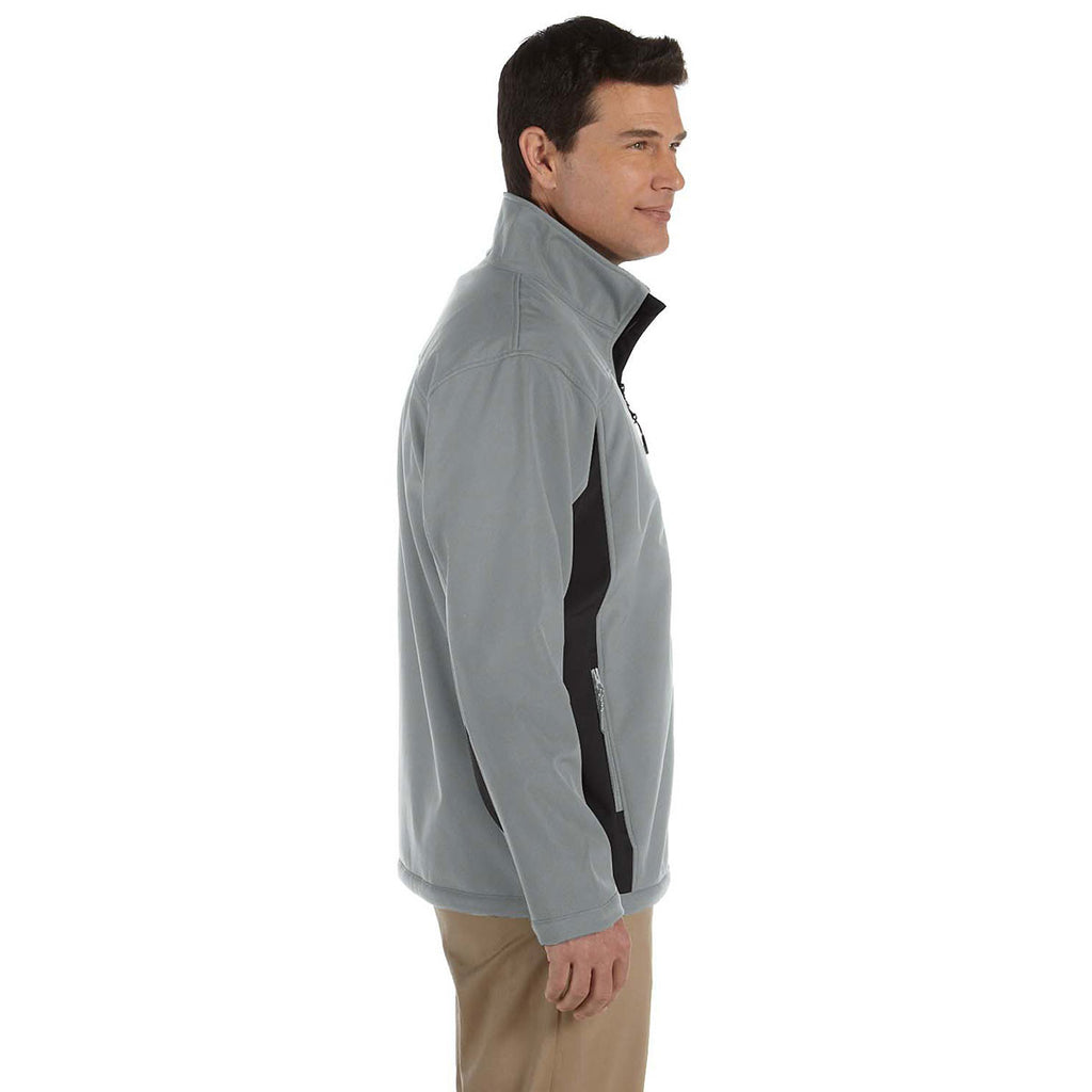 Devon & Jones Men's Charcoal/Dark Charcoal Soft Shell Colorblock Jacket