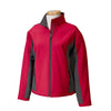 Devon & Jones Women's Red/Dark Charcoal Soft Shell Colorblock Jacket