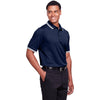 Devon & Jones Men's Navy/White CrownLux Performance Plaited Tipped Polo