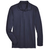 Devon & Jones Men's Navy CrownLux Performance Plaited Long Sleeve Polo