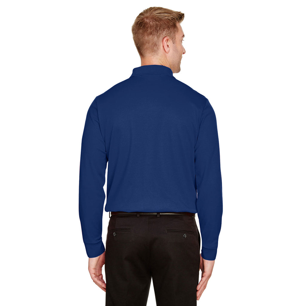 Devon & Jones Men's True Royal CrownLux Performance Plaited Long Sleeve Polo