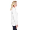 Devon & Jones Women's White CrownLux Performance Plaited Long Sleeve Polo