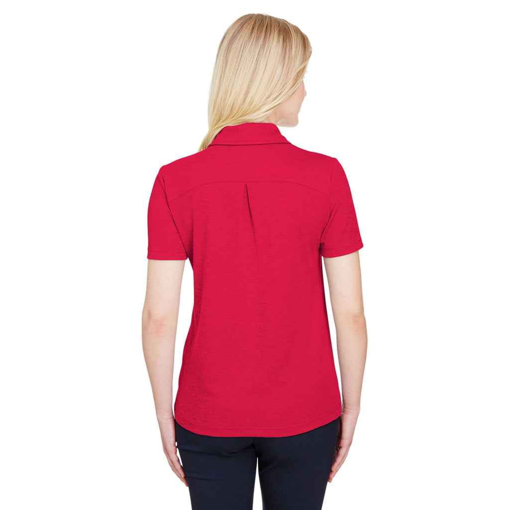 Devon & Jones Women's Red Heather CrownLux Performance Address Melange Polo