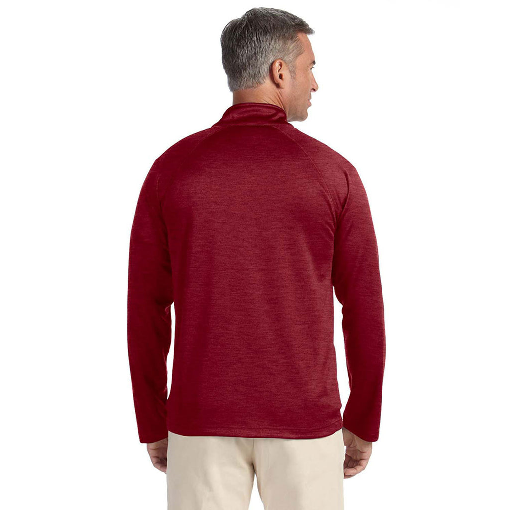 Devon & Jones Men's Burgundy Heather Stretch Tech-Shell Compass Quarter-Zip