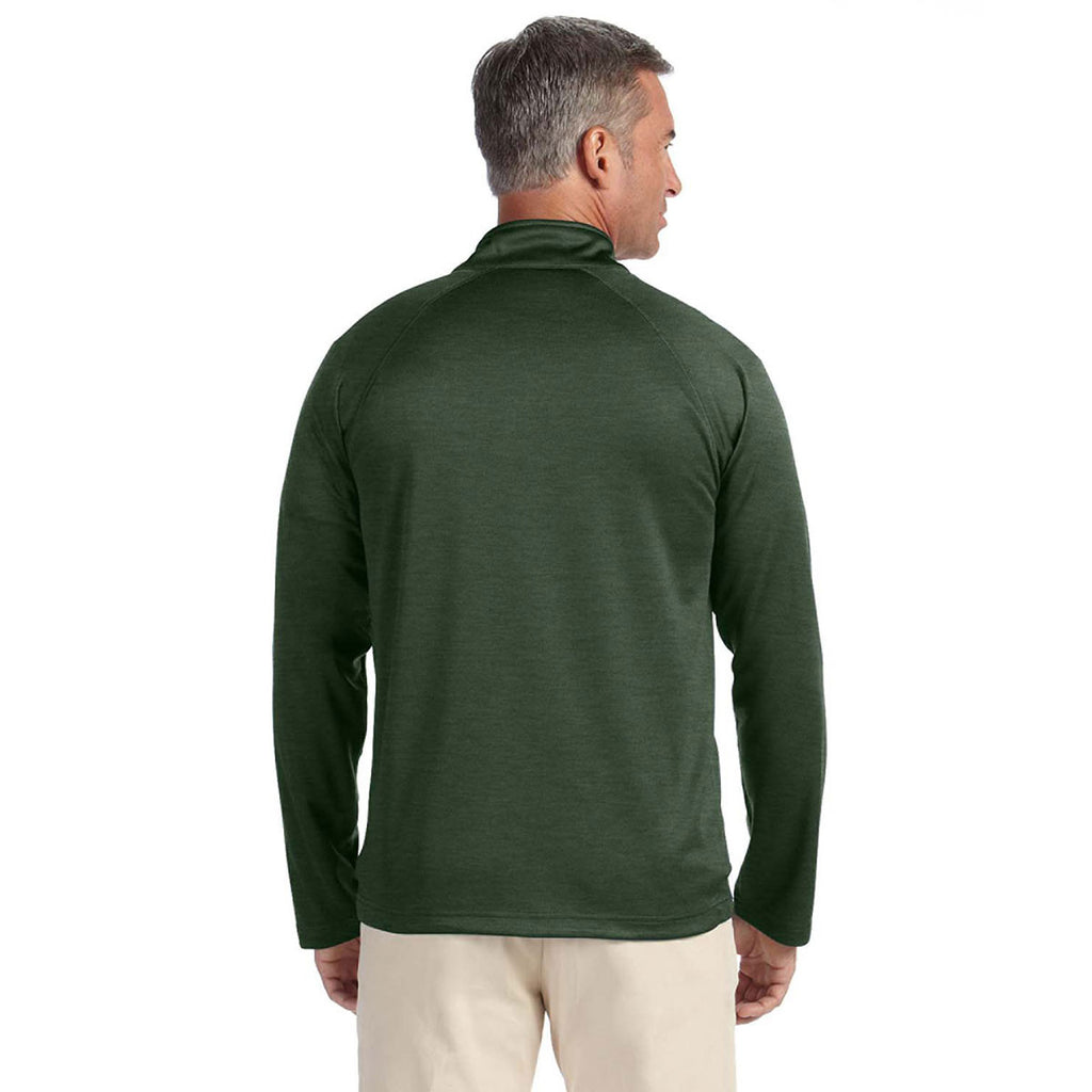 Devon & Jones Men's Forest Heather Stretch Tech-Shell Compass Quarter-Zip