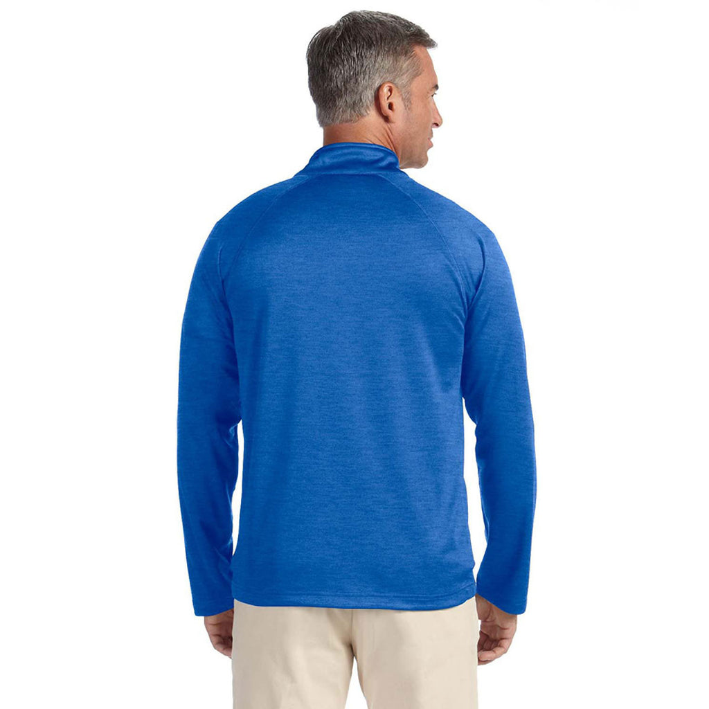 Devon & Jones Men's French Blue Heather Stretch Tech-Shell Compass Quarter-Zip