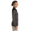 Devon & Jones Women's Dark Grey Heather Stretch Tech-Shell Compass Quarter-Zip