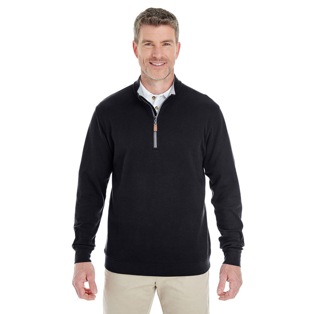 Devon & Jones Men's Black/Grey Heather/Graphite Drytec 20 Performance Quarter-zip