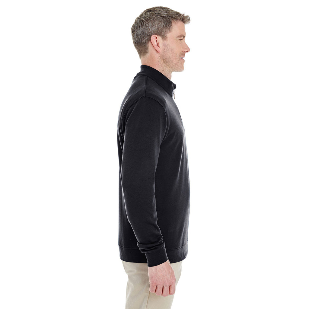 Devon & Jones Men's Black/Grey Heather/Graphite Drytec 20 Performance Quarter-zip