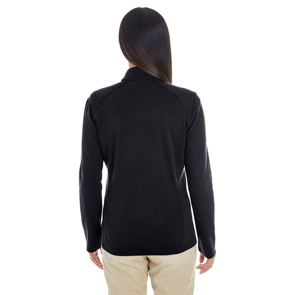 Devon & Jones Women's Black/Grey Heather/Graphite Drytec 20 Performance Quarter-zip